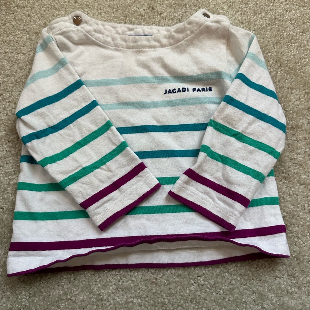 Jacadi Paris Kids 24m Long Sleeve Striped Shirt
